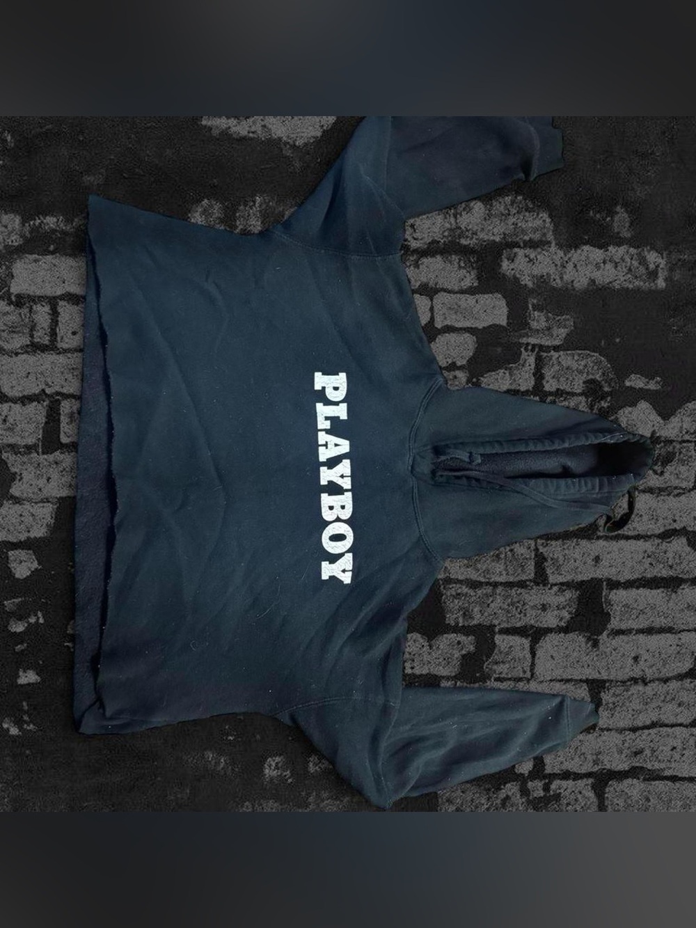 PLAYBOY Navy Blue Kids Hoodie with White Logo